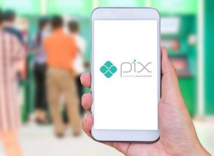 Pix logo on a phone